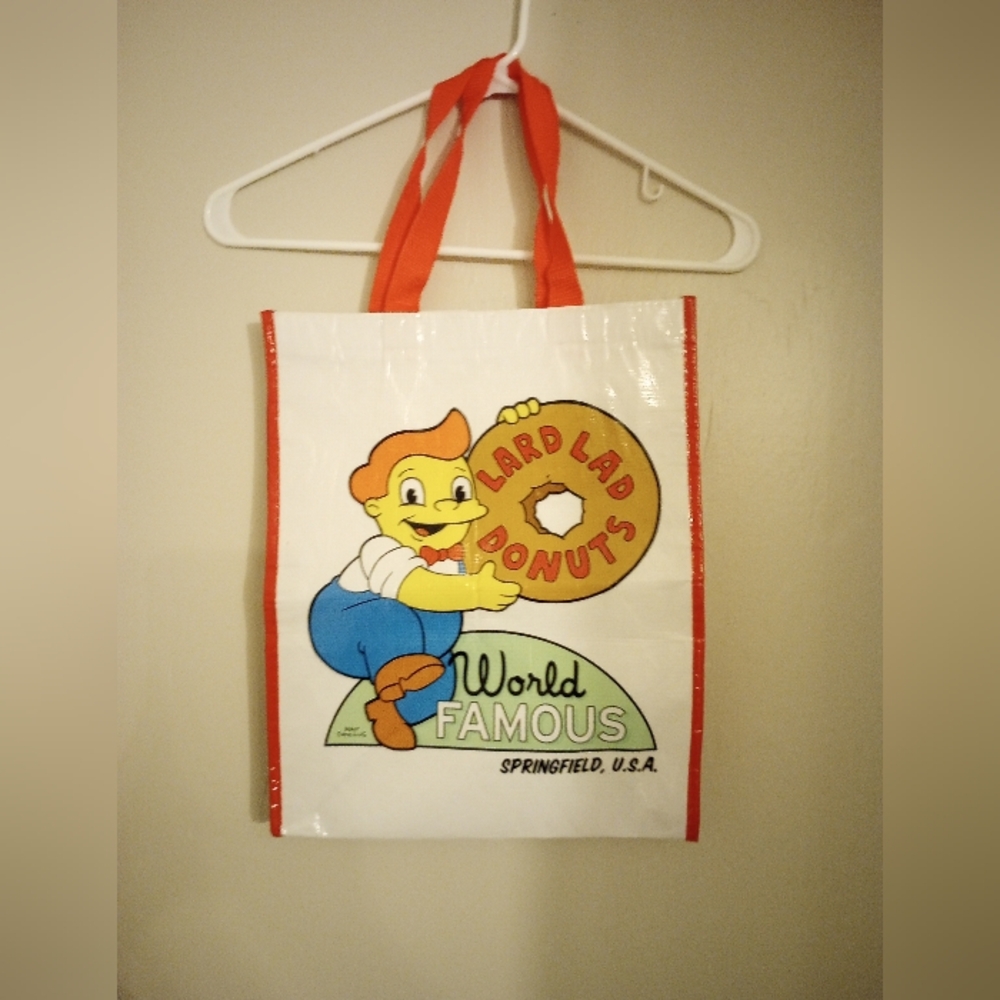 Universal Studios Simpsons Lard Lad Donuts World Famous Reusable Shopping Bag